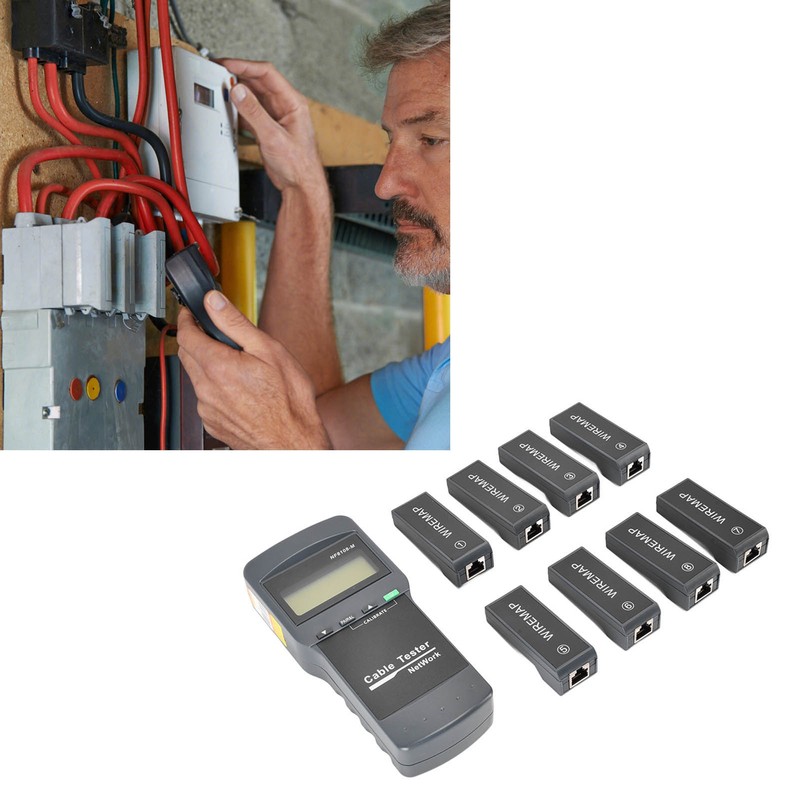 F‑8108‑M LCD Display Network Cable Length Tester Cable Wire Fault