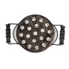 Creative Co-Op Glass vase in Metal Stand with Metal Frog