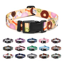 Mercano Adjustable Dog Collar - Special Design Patterns, Soft Nylon Comfortable Durable Pet Collar for Small Medium Large Dogs (S, Beige Cookie)