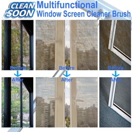 Window Screen Cleaner Tool, Window Screen Cleaning Brush, 5 in 1 Window Cleaning Kit: Window Cleaning Brush, Window Cleaning Squeegee Kit, Window Track Cleaning Tools, Window Seal Cleaner(Blue)