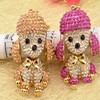 Shining crown Cute Dog Rhinestone Keychain for Women Sparkling Alloy