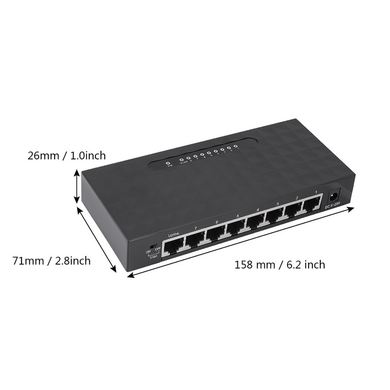 8 Ports 10/100/1000Mbps Gigabit Ethernet Switches RJ45 Smart Network Switch