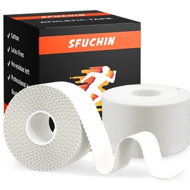 Sfuchin 1.5" 90 Feets Athletic Tape - Sport Tape - Medical Tape - Ankle Tape Strong Easy Tear NO Sticky Residue for Wrist Arms Legs Baseball Soccer Football Golf Climbing Boxing Hockey Stick Bat