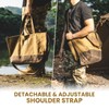 OneTigris Waxed Canvas Tool Tote Bag with Removable Tool Roll