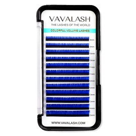 Colored Lash Extensions 0.07mm D Curl Blue Individual Volume Lashes Extensions 8-15 Mix Length Color Eyelash Extensions for Salon (Blue 0.07-D, 8-15mm)