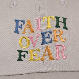 Christian Jesus Hats for Men Women Faith Over Fear Hat Christian Gifts Religion Baseball Cap