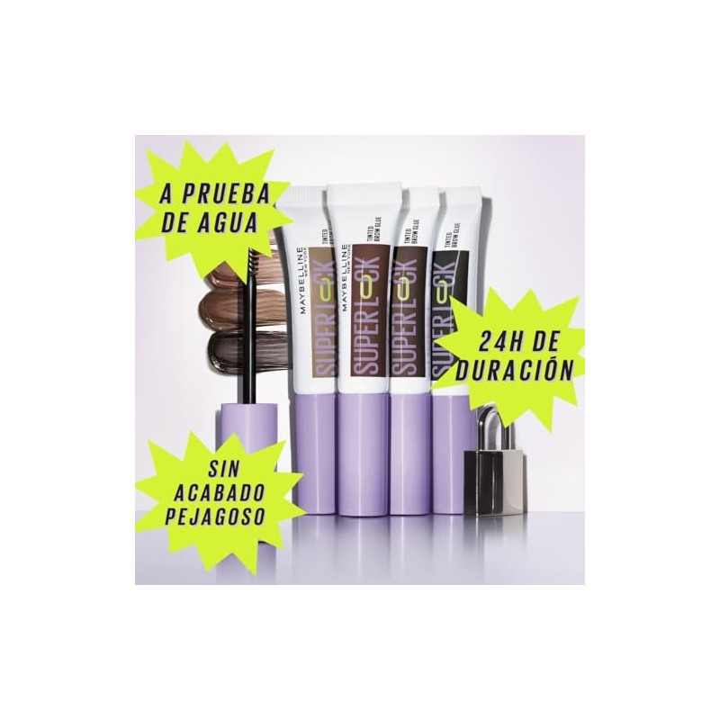 Maybelline Nuevo Gel de cejas de larga duración, efecto laminado,