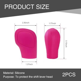 Sephile 2 PCS Car Shift Knob Cover, Flexible Silicone Anti-Scratch Protective Cover for All Seasons, Anti-Slip Easy-Grip Trim with Side Opening, Universal for Automatic Transmission Cars (Pink)