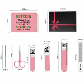 TTJHGYQO 6-Piece Nail Clipper Set with Nail File, Tweezers and ingrown toenail Removal kit Travel Nail kit for Men and Women (Retired Pink)