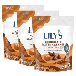 Chocolate Style Salted Caramel Flavored No Sugar Added Baking Chips, Gluten Free, Bulk, 7 oz Bags (3 Count)