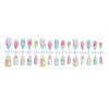 30Pcs Summer Starfish Press on Nails Medium Almond Fake Nails