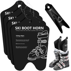 Adnee 4Pcs Ski Boot Horn - 12 inch Shoe Horn for Ski and Snowboard Boots - Cuttable Shoe Helper Shoe Horn,Great for Skiers of All Ages