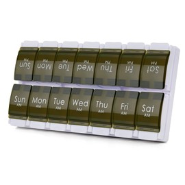 2 Week Pill Box, MOLN HYMY 7 Day Pill Organizer 2 Times a Day, Weekly Pill Container to Hold Medication, Vitamins Fish Oils (Green)
