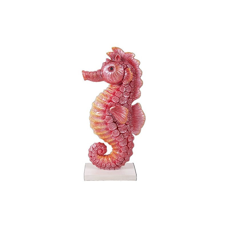 Vivid Arts BG-SEA4-D Seahorse on a Stand Ornament, Red Yellow,