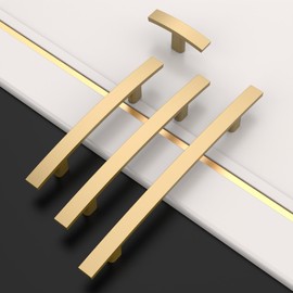 Amerdeco 10 Pack Champagne Bronze Cabinet Pulls 3.75 Inch(96mm) Hole Center Cabinet Hardware Kitchen Cabinet Handles for Bathroom Gold Drawer Pulls Dresser Pulls ZH0003