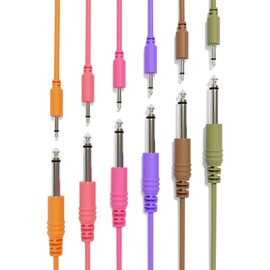 ExcelValley - Mono Patch Cables - TS 3.5mm 1/8" to 6.35mm 1/4" [6B-Pack | 180 cm - 70.87"]