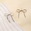 Bow Earrings Silver Earrings for Women Sparkly Dangle Earrings Rhinestone