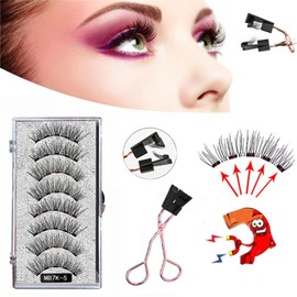Augous Magnetic Eyelashes with Applicator, Reusable Dual Magnetic Lashes Kit, No Glue or Liner Needed, Easy to Wear, 3D Effect