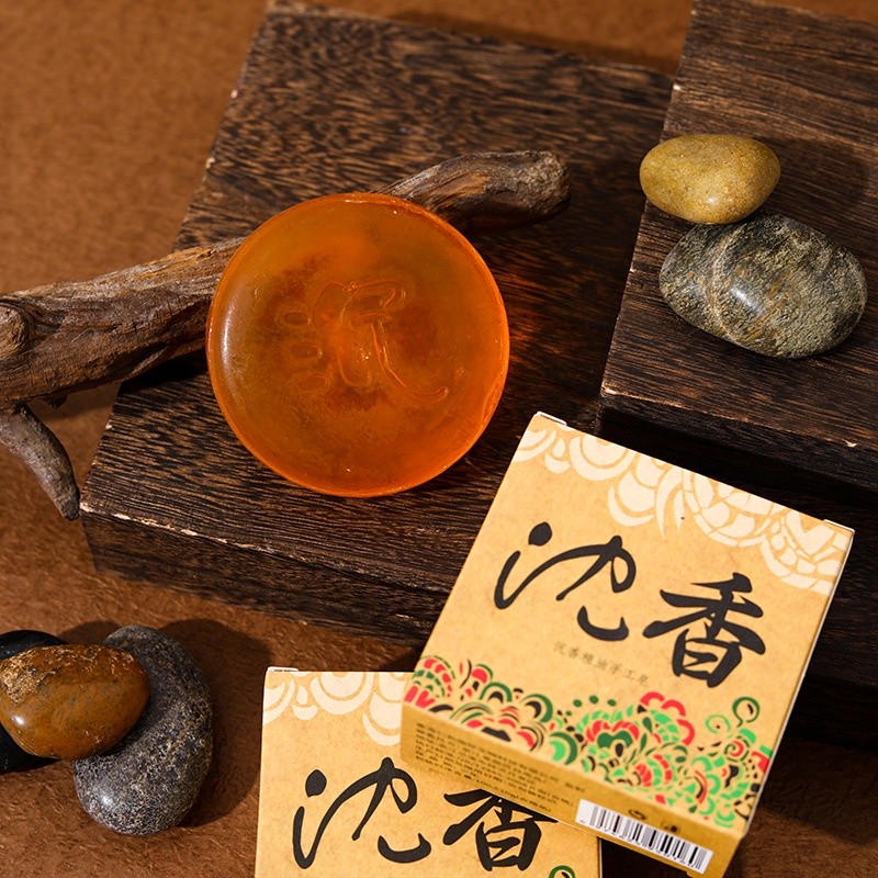 80g Agarwood Handmade Essential Oil Soap Sophora Ginseng Cleansing Soap