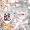 34HD Gifts for Christmas, Sisters Christmas Ornament Heart-Shaped Ceramic 2-Side