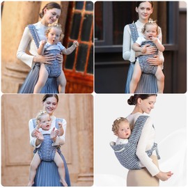 SONARIN Portable Baby Carrier, 3-in-1 Lightweight Breathable Baby Wrap Carrier Ergonomic Child Carrier Backpack,Multi-Function for Newborn and Toddler 0 to 36 Months(Rainbow)