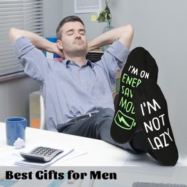 Ao Yee ZGL Birthday Gifts for Dad,Men Husband Grandpa Women idea Fathers Day Christmas Im Not Lazy Funny Socks