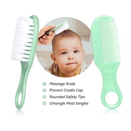 WXA Baby Grooming Kit, Infant Safety Care Set with Hair Brush Comb Nail Clipper Nasal Aspirator,Baby Essentials Kit for Newborn Girls Boys (Green)