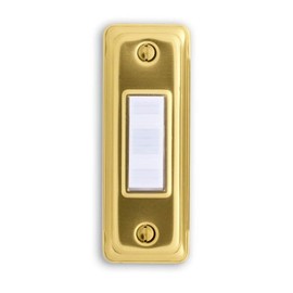 Heath Zenith 715G-B Wired Push Button, Gold Finish with Lighted White Center Button