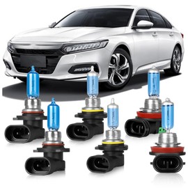 OQSNCV Fit for Honda Accord (1990-2007),(2008-2012 Sedan) Halogen Headlight Bulbs, 9005 High Beam+ 9006 Low Beam+ H11 Fog Light Headlamp Replacement Bulbs Kit 100W, Pack of 6