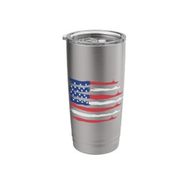 Patriotic Red White Blue USA Flag Ships Boats 4th of July Stainless Steel Insulated Tumbler