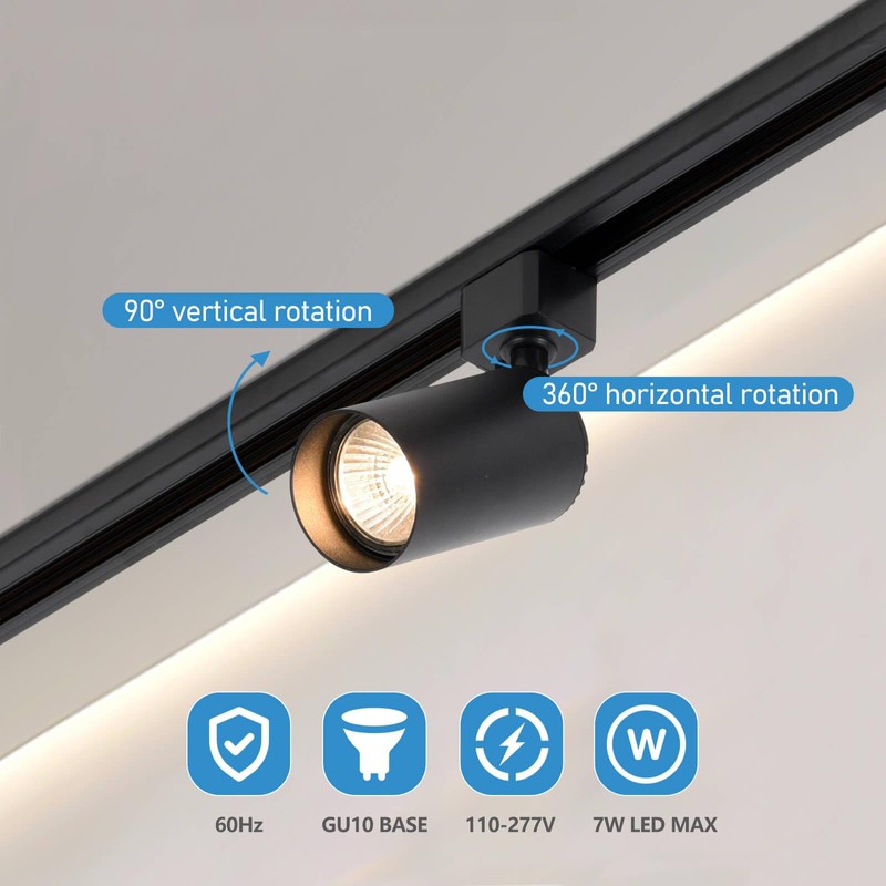 Hiiglxii Plug in Track Lighting with Power Cord, 8 Light