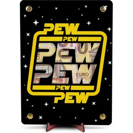 Pew Pew - XL Geldgeschenk aus Holz inkl. Ständer | Sterne Geschenk, Sci Fi, Geldgeschenke, pew pew madafakas, Geldgeschenk Geburtstag, Geldgeschenke Geburtstag, Geburtstagskarte