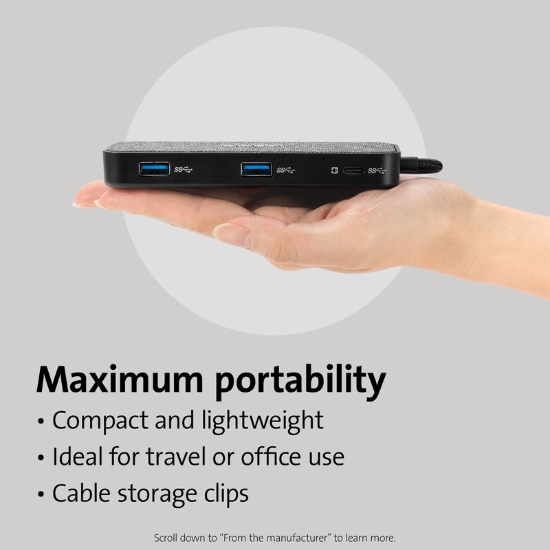 Kensington SD1650P USB-C 4K estación de Acoplamiento con Paso de
