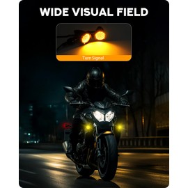PBYMT 2PCS Motorcycle Bullet 24 LEDs Front Turn Signal Lights Amber SMD Blinkers 8mm Mount Hole Compatible for Honda Yamaha Suzuki Kawasaki Harley Chopper Bobber