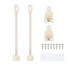 IVYSUN Shade Replacement Parts Bungee Tie Down Kit for Coolaroo Exterior Roller Shade/Blinds,Outdoor/Indoor Roller Up Blinds and Canopy/Pergola Covers (8Inch,Beige,1Set)