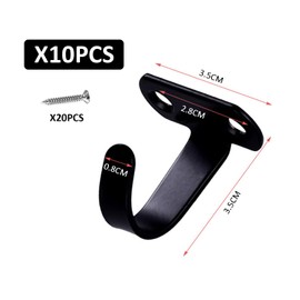 DUINIU 10 PCS Stainless Steel Hooks, Ceiling Hooks, Multifunctional Hooks for Wardrobe, Bathroom, Kitchen, Etc. (Black)