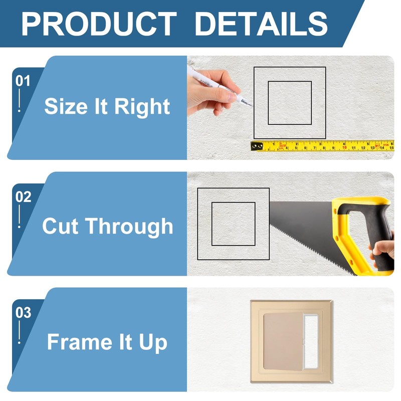 PATIKIL 5x5 Inch Self-Adhesive Access Panel, 2Pcs ABS Plumbing Access