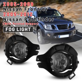 Winjet Fog Lights for 2005-2012 Nissan Pathfinder 2005 2006 2007 2008 2009 Nissan Frontier Replacement Smoke Lens