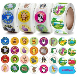 2000pcs Teacher Motivational Stickers for Kids Reward Stickers Students Children 4 Roll Motivational Sticker Labels 30 Styles
