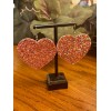 Handmade Heart Shaped Sequins Pink Multicolor Earrings ~ Valentines Day