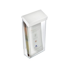 Azar Displays 252961 Outdoor Adhesive Wall Mount Trifold Brochure Holder w/White Lid for 4"W x 9"H Literature, 2 Pack