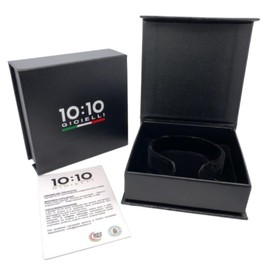 Men's Brown and Blue Leather Bracelet Width 10mm Black PVD Stainless Steel Clasp Adjustable Size Free Gift Box Made in Italy Regolabile, Stainless steel leather, No Gemstone