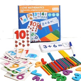 Montessori Math Learning Toys for Toddlers - Educational Toy Set with Flash Cards for 3+ Year Olds - Preschool Math Games and Learning Resources - STEM Activities