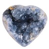MOGEMT Raw Blue Celestite Crystal Geode Heart Shape Natural Healing