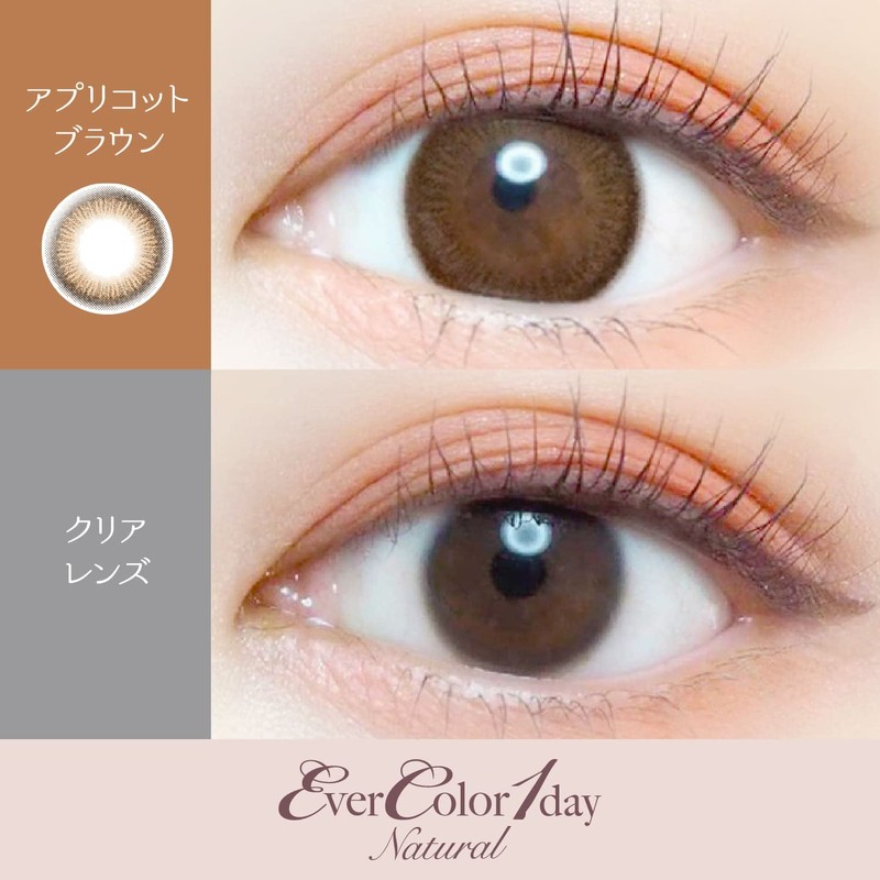 【新色】 エバーカラーワンデーナチュラル20枚入／モイストUV 【アプリコットブラウン】 -0.50