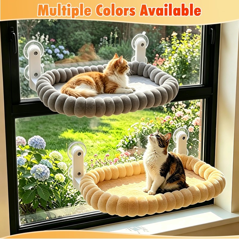 IPOW Cat Window Perch Cordless Foldable Cat Hammock Bed for