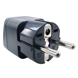 US/Canada/Japan to EU/Germany/France (Type E/F) Plug Adaptor, 3-Pin Type B Grounded USA Plug Convert to EU/Germany/France/Italy/Spain Socket (1 Piece)