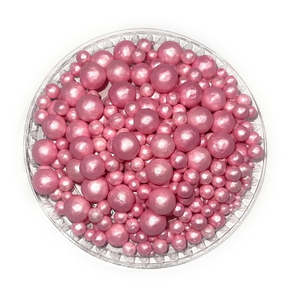 AP20. Sprinkles para repostería. 300gramos. MIX Perlas comestible ROSA (tamaño 2,4,8,10 mm)