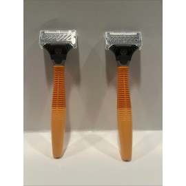 HARRY'S MEN'S RAZOR EMBER ORANGE 2 RAZOR HANDLES AND REFILLS NEW NO BOX