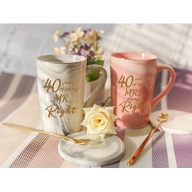 40th Wedding Anniversary Coffee Mugs 40th Wedding Mugs 40 Year Parents Anniversary Mugs 40th Anniversary Mugs for Couple Her Husband Wife Parents 40th Mr Right Mrs Always Right Coffee Mugs 14 Ounce
